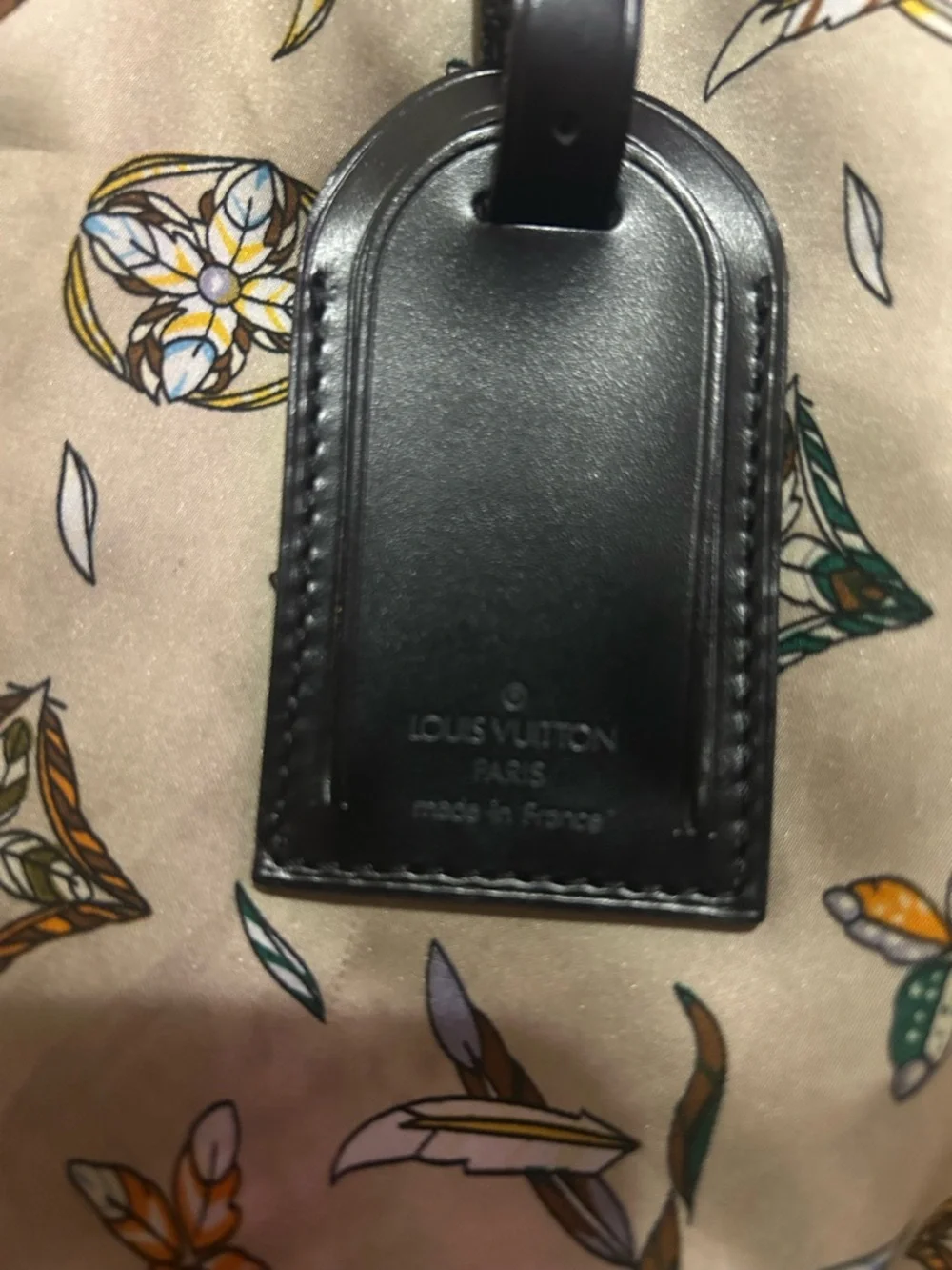 Louis Vuitton Black Leather Travel Luggage Tag with Gold-Tone Buckle - Picture 2 of 3